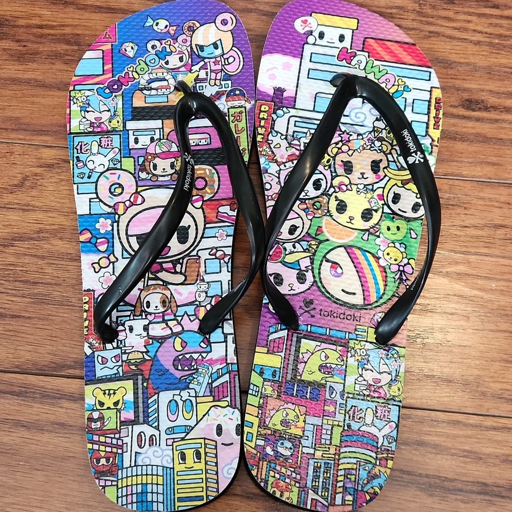 Tokidoki Womens Kawaii Flip Flop Sandals - Picture 4 of 5